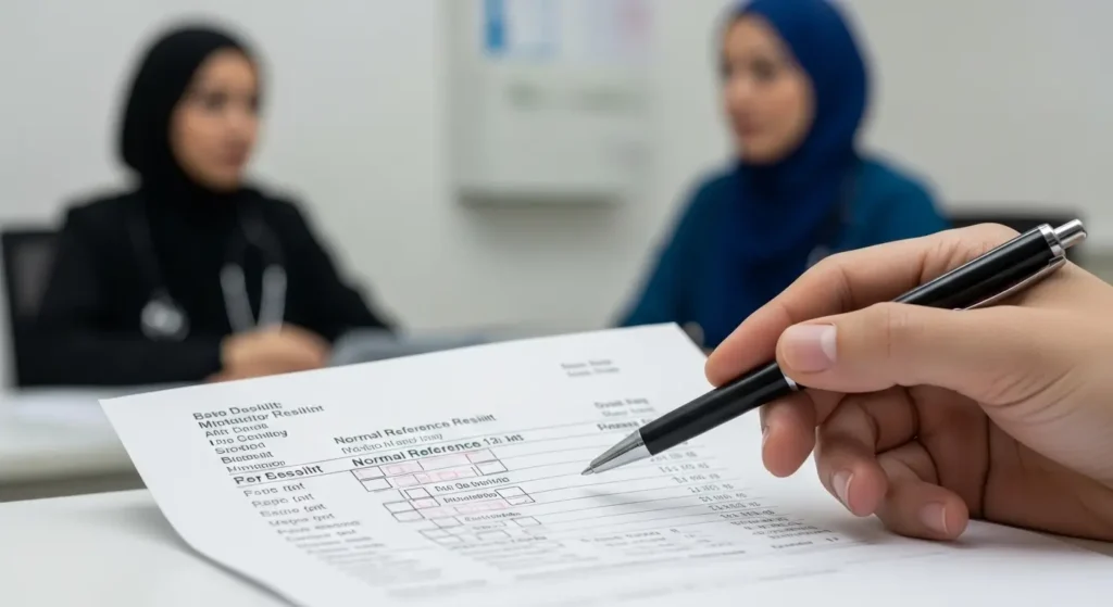 Compte-rendu analyse biologique montrant les valeurs normales de créatinine