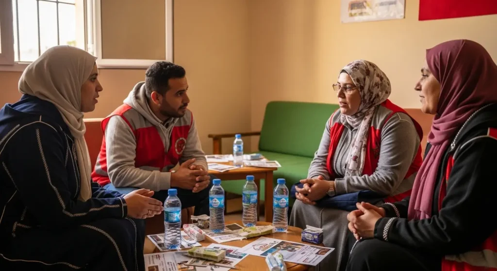 Groupe de soutien pour patients dialysés au Maroc animé par une association de patients