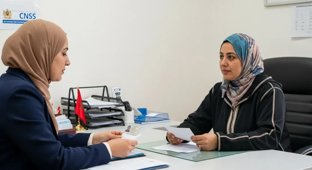 Patiente marocaine déposant un dossier de remboursement dialyse à la CNSS