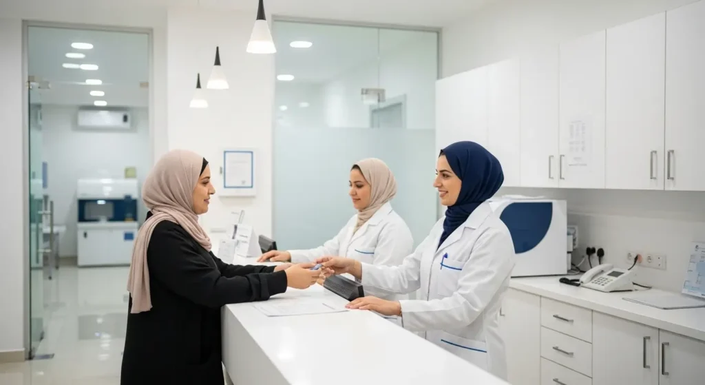 Réception de laboratoire de analyses médicales privé au Maroc